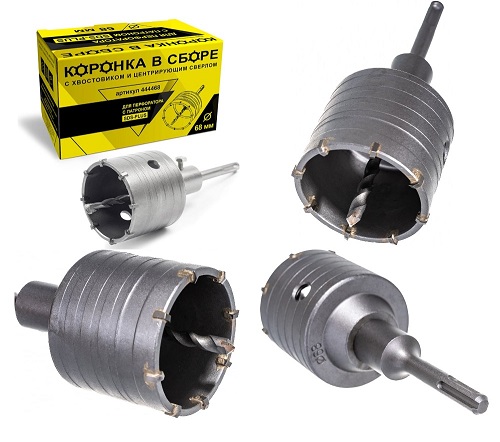 Коронка "Гранит" SDS Plus, в сборе, по бетону, 68мм