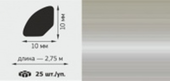 М Профиль универсальный штапик,10*10мм, L=2,75м, "Титан"
