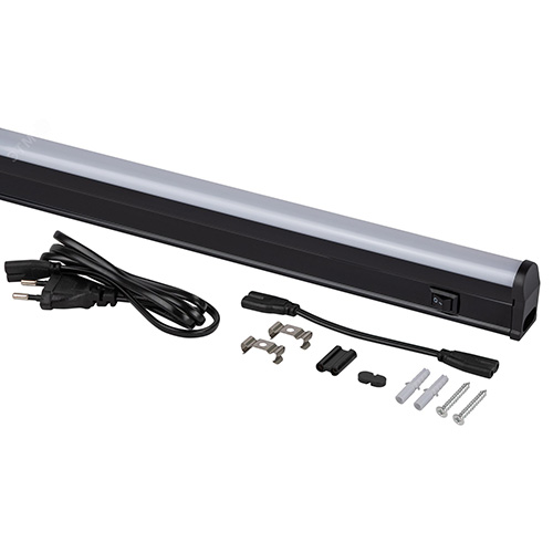 Линейный светодиодный светильник ЭРА LLED-01-12W-4000-B 12Вт 4000K L874мм с выключателем черный