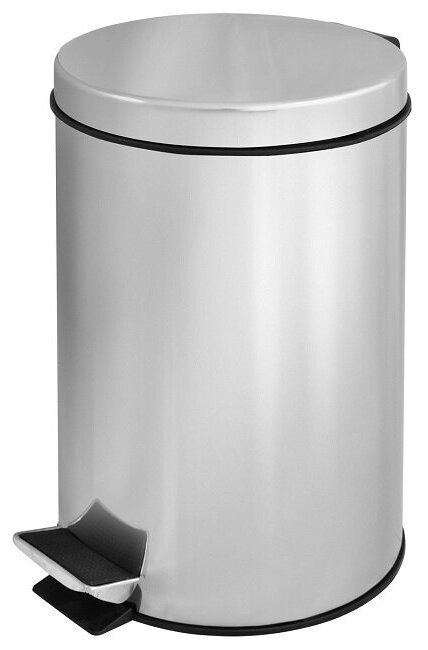 Ведро "Solinne" для мусора 12л, с механизмом поднятия крышки, хром