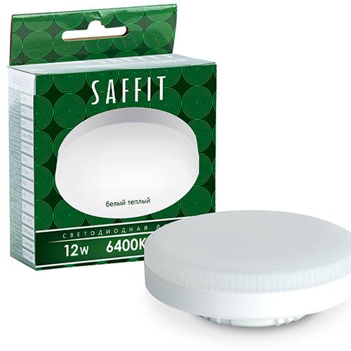 Лампа светодиодная 12Вт GX53 220В 6400К SBGX5312 "Saffit"