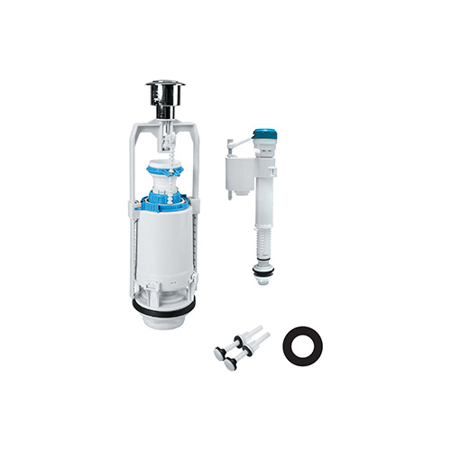 Арматура для бачка универсальная "Iddis" с кнопкой хром, нижний подвод, F012400-0004