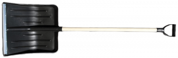 Лопата снеговая пласт. № 3, 400*380мм в сборе с алюминиевым черенком и V-обр ручкой, без самореза
