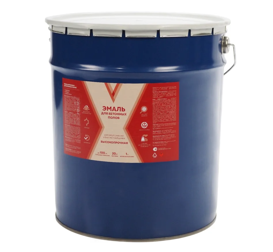 Эмаль для бетонных полов серая, 20кг "V"