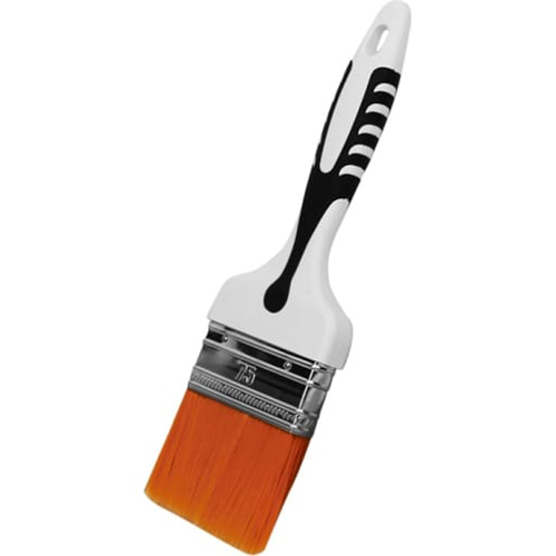 Кисть 75*15мм плоская, ультрамягкий синтетический ворс, 2К прорезиненная ручка, DECOR