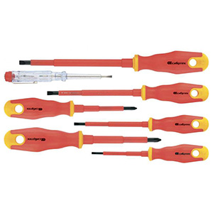 Набор диэлектрических отверток "Сибртех" тестер, двухкомпонентные рукоятки, комплект 7шт.