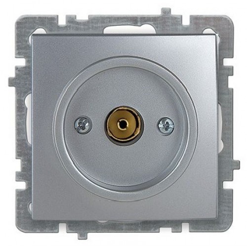 Механизм розетки "NILSON Touran" ТВ концевой, скрытой проводки, Серебро