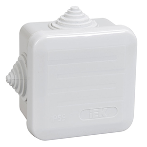 Коробка распределительная "ИЭК" для открытой проводки 70*70*40мм, IP44, Ral7035, 4 гермоввода, КМ41236