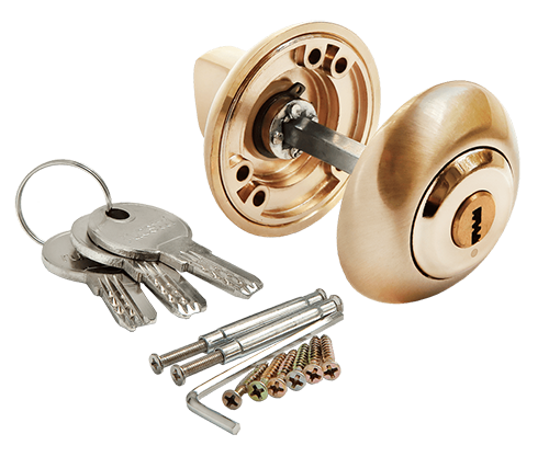 Завертка дверная с цилиндром "MH-CYL SG", круглая накладка, "Матовое золото"