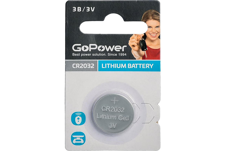 Батарейка литиевая дисковая CR2032 1шт "GoPower"