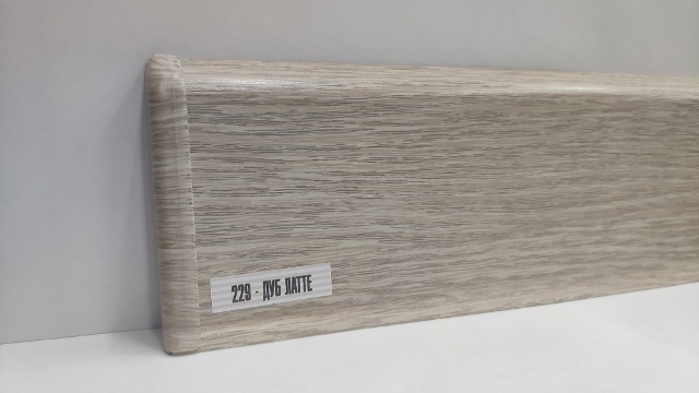 Плинтус "Дуб латте", кабель-канал, мягкий край, 70*2200мм