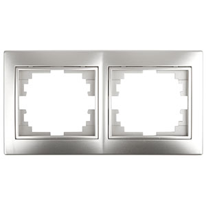 Рамка 2-ая, "Plano intro", алюминий, горизонтальная 1-502-03