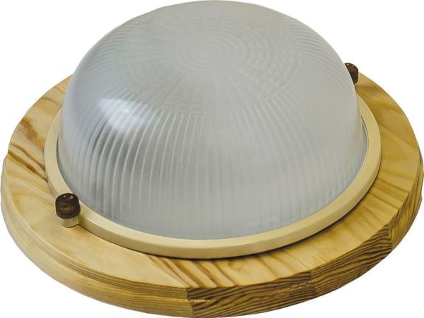 Светильник "Feron Кантри НБО 03-60-011" для бани и сауны, Е27, IP54, max t-130º, круг, Клён