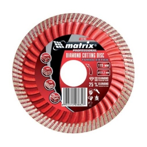 Диск алмазный турбо по бетону &quot;Matrix Professional&quot;, 115*2,5*22,2мм, сухой рез