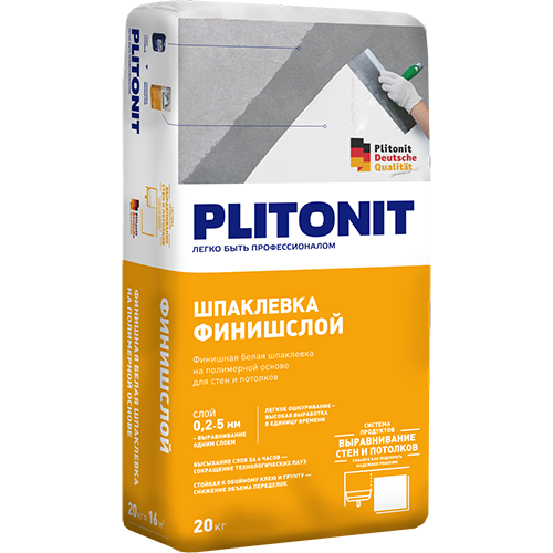 Шпатлевка на полимерной основе "Плитонит ФинишСлой", белый 20кг
