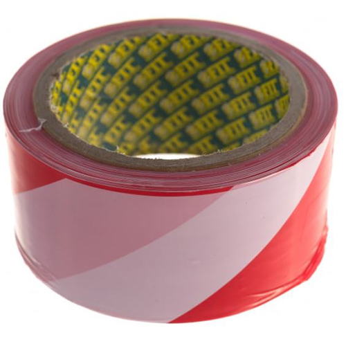 Лента сигнальная бело-красная, 50мм*100м