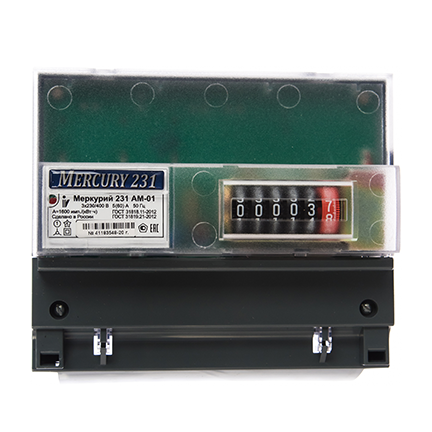 Счётчик электрической энергии &quot;Меркурий&quot; 231 АМ-01 МОУ 220/380В, 5-60А, 3-фазный, прямого включения, для учета активной энергии