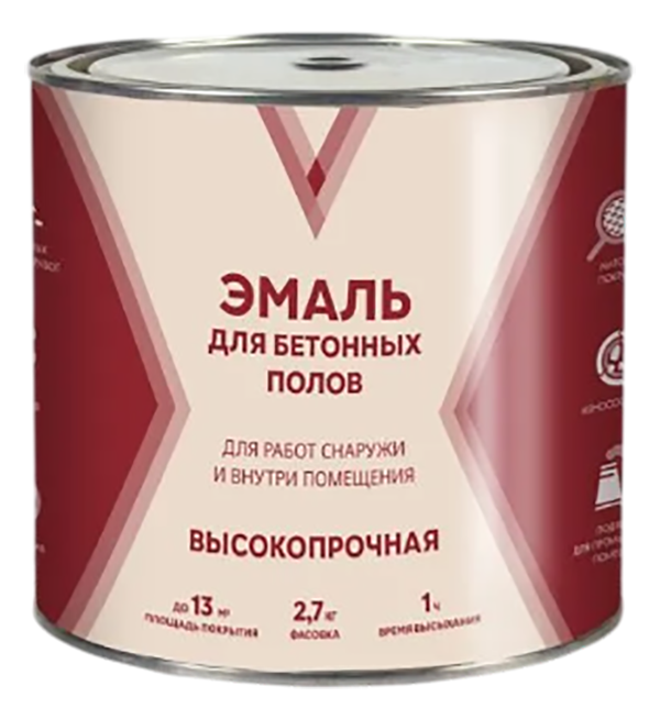 Э.Dля бетонных полов серая, 2,7л "V"