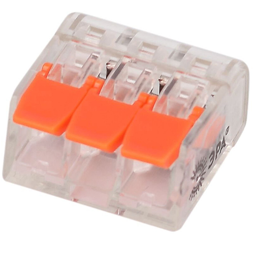 Клемма ЭРА NO-225-429 универсальная 221-413 компактная с рычагами 3-проводная 0.2-4 мм2 (упаковка 4 шт.)