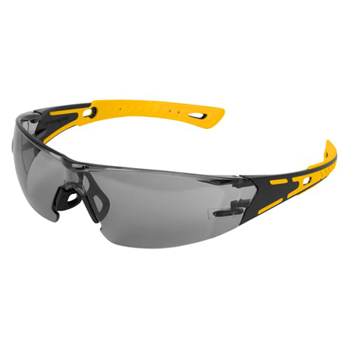 Очки "Denzel" защитные открытые, поликорбонатные, дымчатая линза, двухкомпонентные дужки