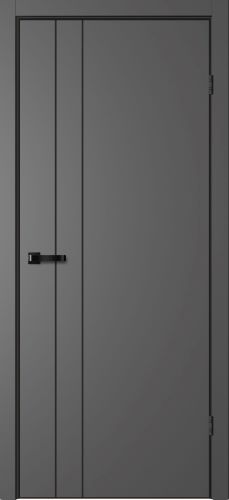 Дверное полотно "N02", 700*2000*38мм, глухое, ПВХ, черная кромка "Эмалит Графит" ФлайЛорс