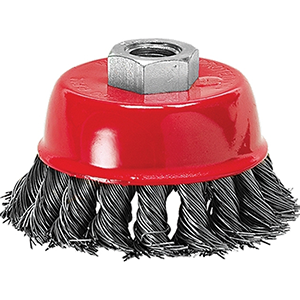 Щетка торцевая чашечная для УШМ, крученная металлическая проволока, М14*75мм