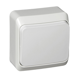 Переключатель 1-кл, "Этюд Lexel", накладной, белый