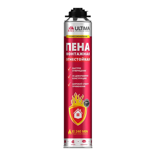 Пена монтажная Огнестойкая &quot;Ultima Pro Firestop&quot;, 750мл