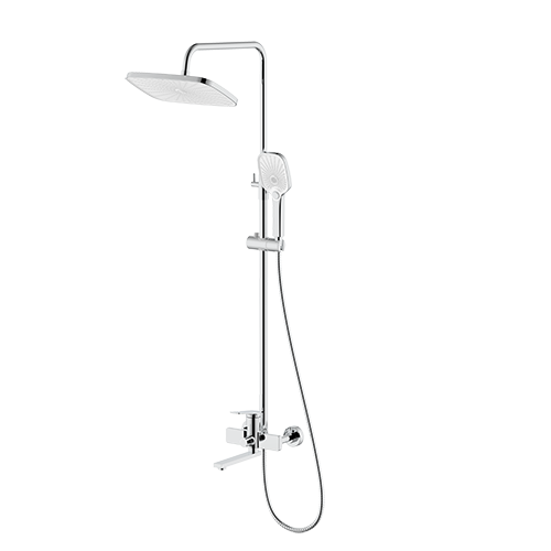 Душевой гарнитур "Splenka" для ванны c тропическим душем и смесителем "S40.24", хром, с длинным изливом