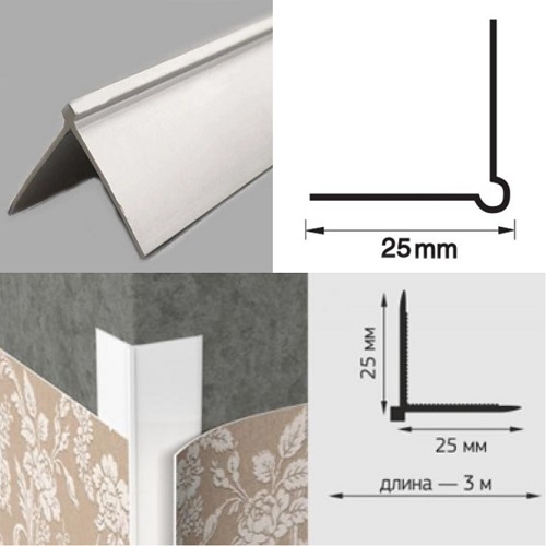 Внешний угол под тяжелые обои, 25(22)*25(22)мм, 300(298)см
