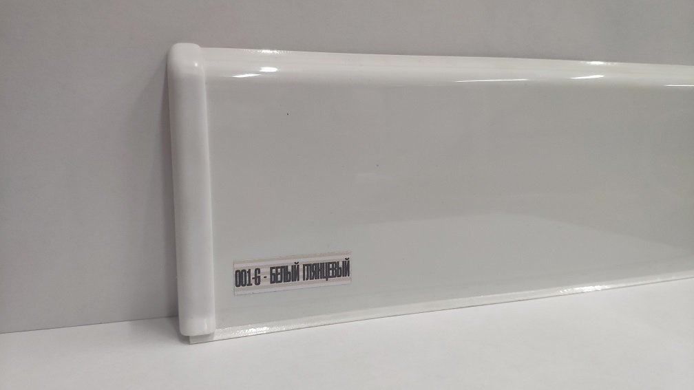 Плинтус "Белый глянец", кабель-канал, мягкий край, 70*2200мм