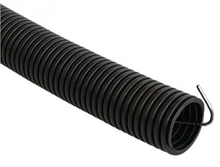 Труба гофрированная ПНД d50мм, черная c зондом "ИЭК"