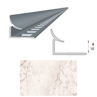 Раскладка, 9-10мм, L=2,5м, внутренняя, "Мрамор алебастровый"