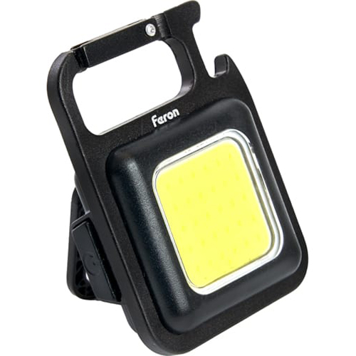 Фонарь Аккумуляторный "Feron TH2404", СОВ, USB-type, с магнитом, черный