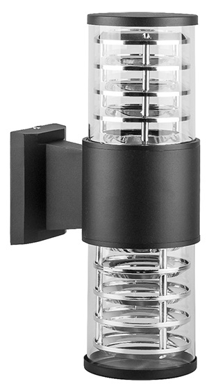 Светильник садово-парковый "Feron" настенный " DH0802" без ламп 2*Е27, 220В, чёрный