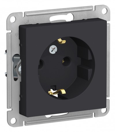 Евророзетка 1-ая 16А, с/з с/п, механизм (без рамки), ATLASDESIGN карбон