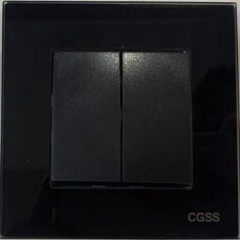 Выключатель 2-кл. черный, скрытой проводки "CGSS" с рамкой