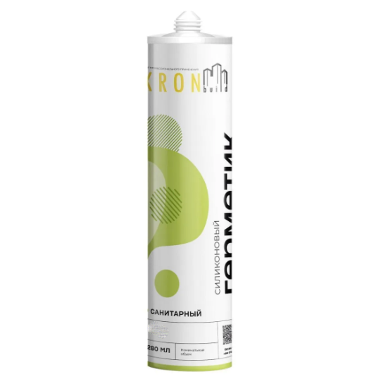 Герметик силиконовый санитарный "KRONbuild", 280мл, прозрачный