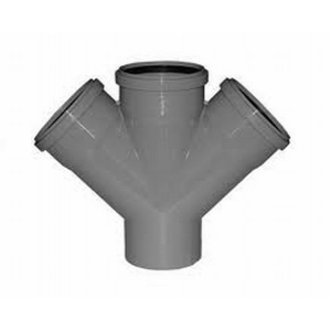 Крестовина одноплоскостная для внутренней канализации РР d50/50/50/50*45°