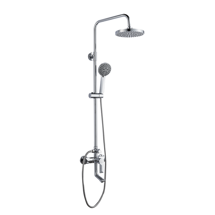 Душевой гарнитур &quot;Aquattro&quot; для ванны c тропическим душем и смесителем &quot;Q01-7005&quot;, с коротким изливом, хром