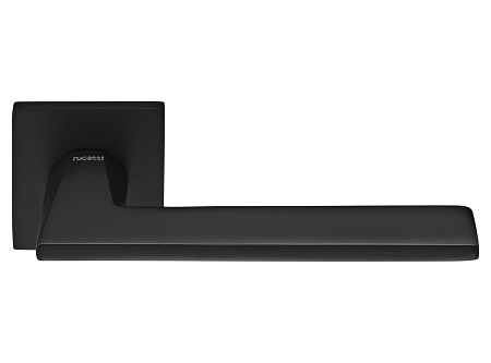 Ручка дверная "RAP 30 SLIM-S BL", нажимная, квадратная накладка, "Черный"