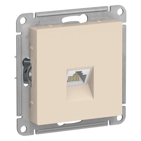 Розетка компьютерная RJ45, кат. 5е, механизм (без рамки), ATLASDESIGN бежевая