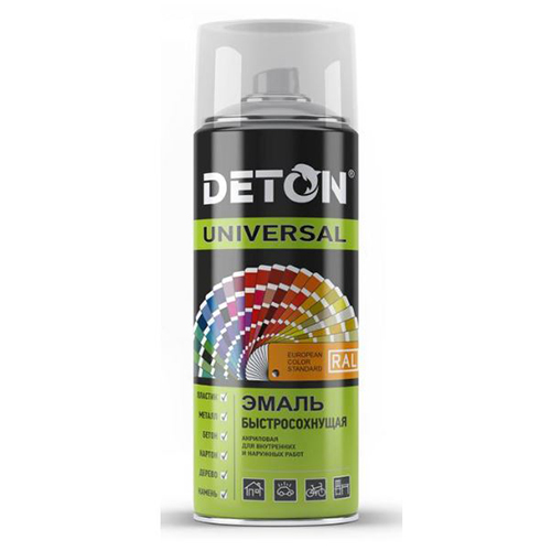 Эмаль акриловая аэрозольная графитово-серая "DETON Universal", 520мл