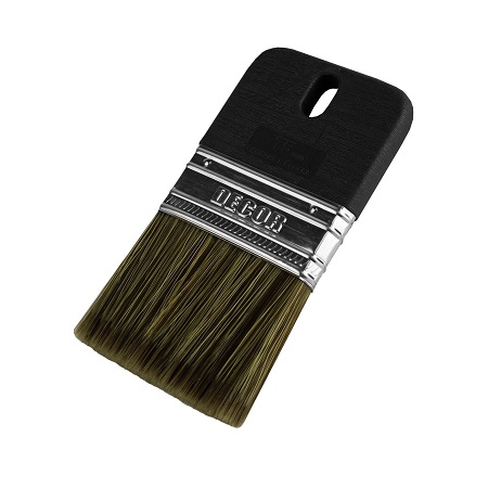 Кисть 100*15мм плоская, декоративная темная синтетическая щетина, пластиковая ручка, Decor Profi