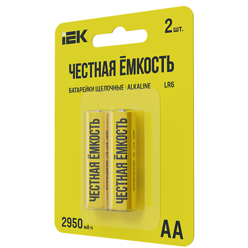 Батарейка щелоч. Alkaline LR06/AA (2шт/блистер) IEK