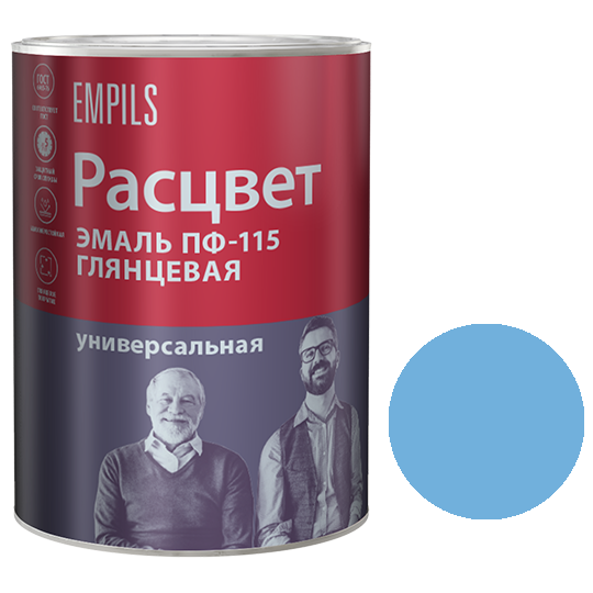 Эмаль алкидная голубая ПФ-115 "Расцвет", 2,7кг
