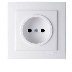Розетка "NILSON Touran" одинарная без заземления, скрытой проводки, белая