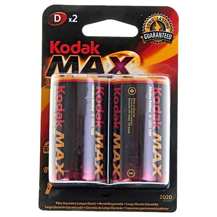 Батарейка щелочная LR20/D 2шт "Kodak" Max