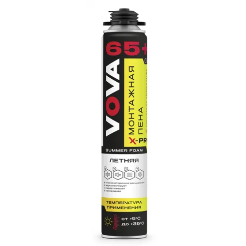 Пена монтажная  летняя "VOVA X-PRO 65+" 850мл    +5 до +35С