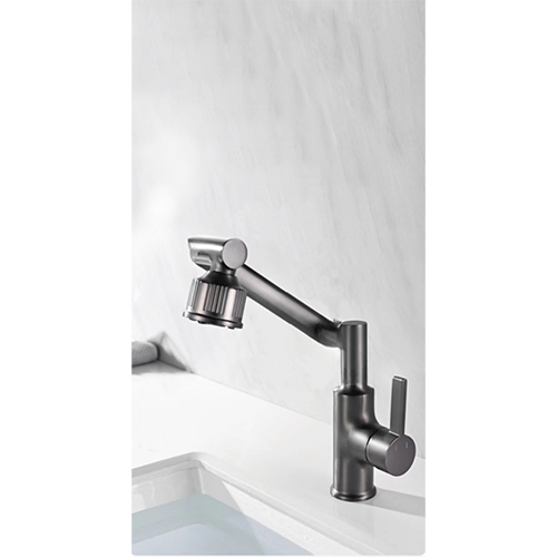 Смеситель Solomon 801-112D  gun grey, однороучк., для кухни, графит